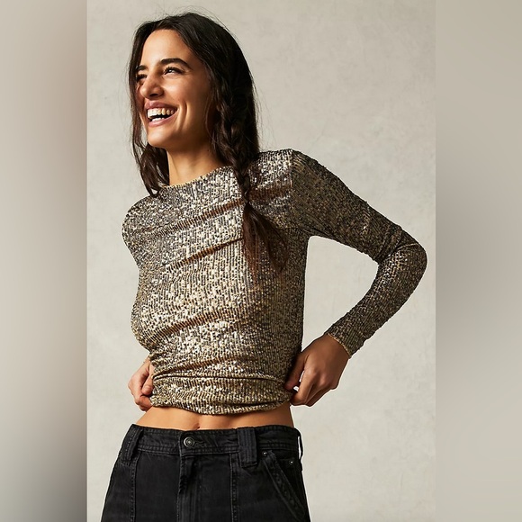 𝓯𝓹 Free People ~ GOLD RUSH LONG SLEEVE - Picture 5 of 8